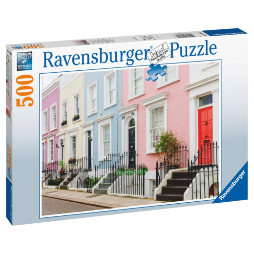 Ravensburger Pussel: Colourful London Townhouses 500 Bitar i gruppen PUSSEL / < 625 bitar hos Spelexperten (10216985)