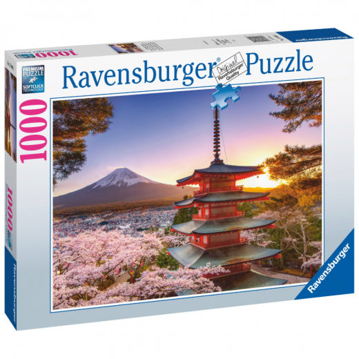 Ravensburger Pussel: Mount Fuji Cherry Blossom View 1000 Bitar i gruppen PUSSEL / 1000 bitar hos Spelexperten (10217090)