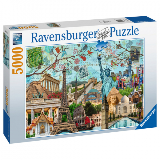 Ravensburger Pussel: Big City Collage 5000 Bitar i gruppen PUSSEL / 2000 bitar > hos Spelexperten (10217118)