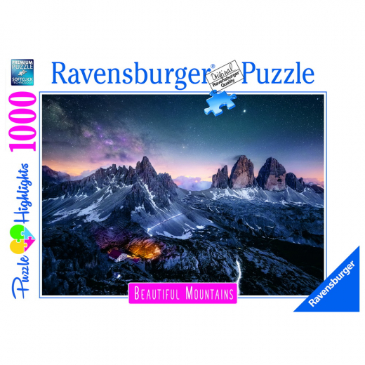 Ravensburger Pussel: Three Peaks, Dolomites 1000 Bitar i gruppen PUSSEL / 1000 bitar hos Spelexperten (10217318)