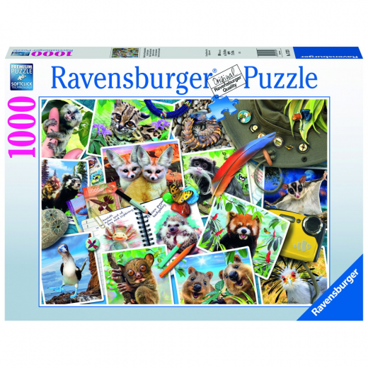 Ravensburger Pussel: Travellers Animal Journal 1000 Bitar i gruppen PUSSEL / 1000 bitar hos Spelexperten (10217322)