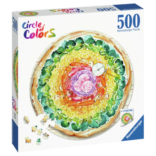 Ravensburger Pussel - Circle of Colors - Pizza 500 Bitar i gruppen PUSSEL / < 750 bitar hos Spelexperten (10217347)