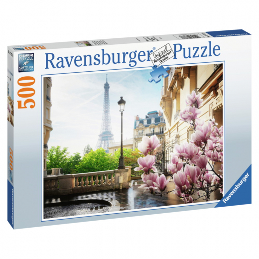 Ravensburger Pussel: Springtime In Paris 500 Bitar i gruppen PUSSEL / < 750 bitar hos Spelexperten (10217377)