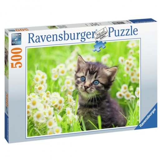 Ravensburger Pussel: Kitten in the Meadow 500 Bitar i gruppen PUSSEL / < 750 bitar hos Spelexperten (10217378)