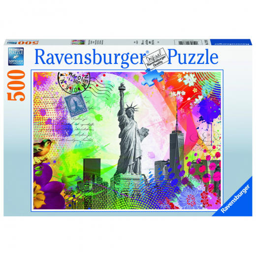 Ravensburger Pussel: New York Postcard 500 bitar i gruppen PUSSEL / < 750 bitar hos Spelexperten (10217379)