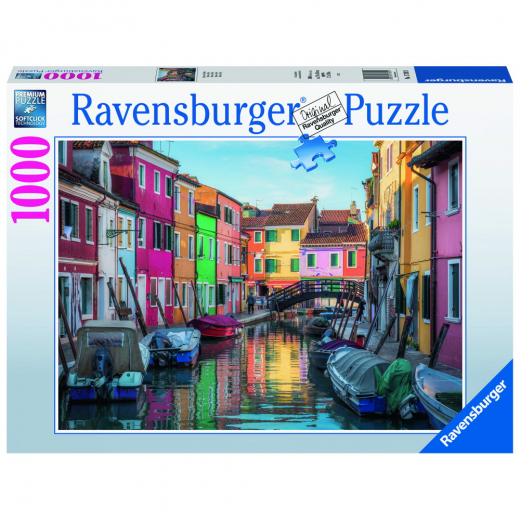 Ravensburger Pussel: Burano Canal, Venice 1000 Bitar i gruppen PUSSEL / 1000 bitar hos Spelexperten (10217392)