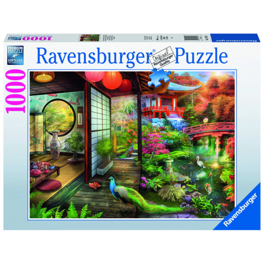 Ravensburger Pussel: Japanese Garden Teahouse Kyoto 1000 Bitar i gruppen PUSSEL / 1000 bitar hos Spelexperten (10217497)