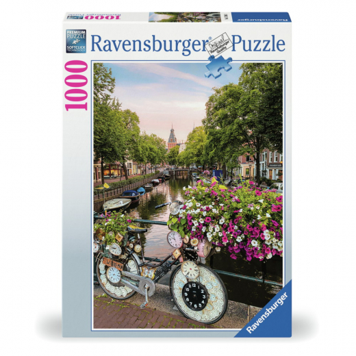 Ravensburger Pussel: Bicycle Amsterdam 1000 Bitar i gruppen PUSSEL / 1000 bitar hos Spelexperten (10217596)