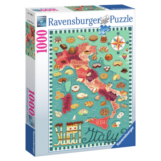 Ravensburger Pussel: Map of Italy Sweet 1000 Bitar i gruppen PUSSEL / 1000 bitar hos Spelexperten (10217605)