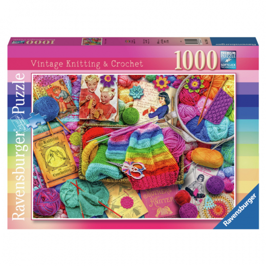 Ravensburger Pussel: Vintage Knitting & Crochet 1000 Bitar i gruppen PUSSEL / 1000 bitar hos Spelexperten (10217620)