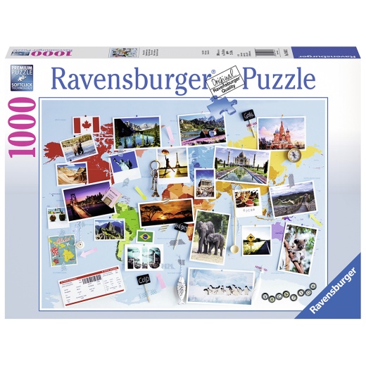 Ravensburger pussel - World Travel Memories 1000 Bitar i gruppen  hos Spelexperten (10219643)