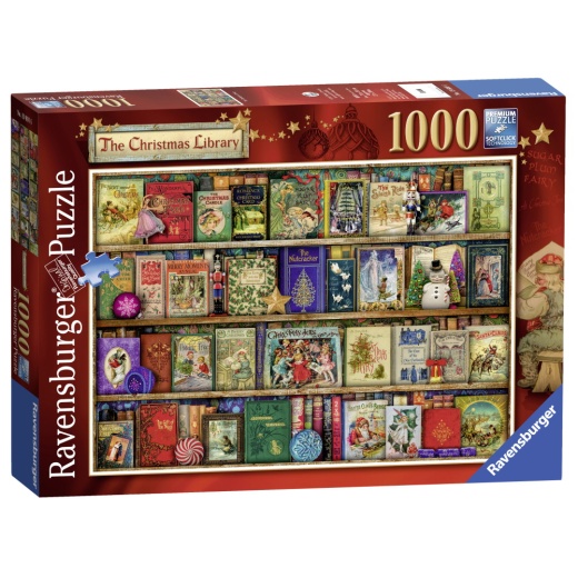 Ravensburger pussel: The Christmas Library 1000 Bitar i gruppen PUSSEL / 1000 bitar hos Spelexperten (10219801)