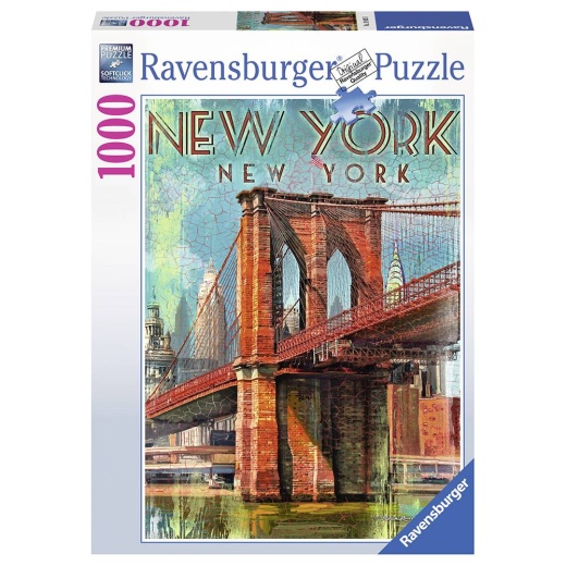Ravensburger pussel: Retro New York - 1000 bitar i gruppen PUSSEL / 1000 bitar hos Spelexperten (10219835)