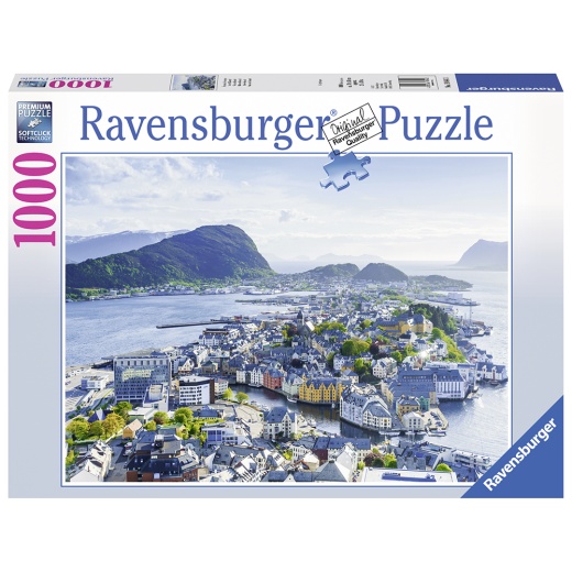 Ravensburger pussel: Ålesund in Norwegen 1000 Bitar i gruppen PUSSEL / 1000 bitar hos Spelexperten (10219844)