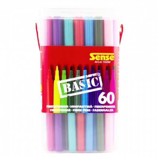 Sense - Fiberpennor Basic 60-Pack i gruppen LEKSAKER / Skapa & måla hos Spelexperten (10260)