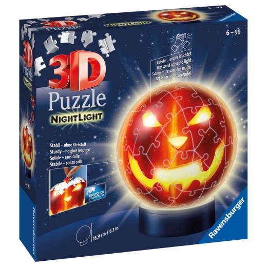 Ravensburger 3D Pussel - Pumpa med nattlampa 72 bitar i gruppen PUSSEL / 3D pussel hos Spelexperten (10311253)