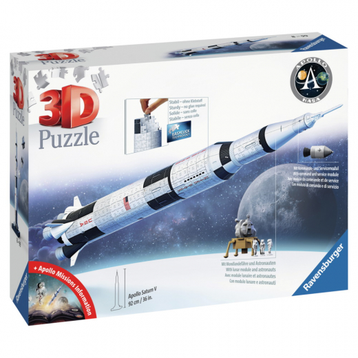 Ravensburger 3D Pussel - Apollo Saturn V Rocket 504 Bitar i gruppen PUSSEL / 3D pussel hos Spelexperten (10311545)