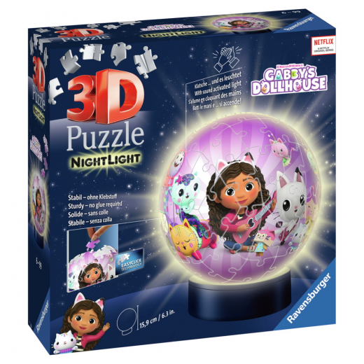 Ravensburger 3D Pussel - Gabby's Dollhouse med nattlampa 74 Bitar i gruppen PUSSEL / 3D pussel hos Spelexperten (10311575)