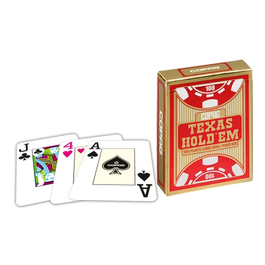 Copag Texas Hold 'Em Gold Jumbo Face Red i gruppen SÄLLSKAPSSPEL / Poker & casino / Poker hos Spelexperten (104006334a)