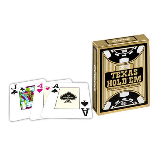 Copag Texas Hold 'Em Gold Jumbo Face Black i gruppen SÄLLSKAPSSPEL / Poker & Casino / Poker hos Spelexperten (104006334b)