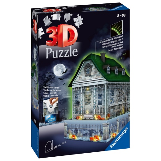 Ravensburger 3D Pussel - Hemsökt hus med nattlampa 257 bitar i gruppen PUSSEL / 3D pussel hos Spelexperten (10411254)