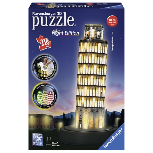 Ravensburger 3D Pussel - Pisa Night Edition 216 Bitar i gruppen  hos Spelexperten (10412515)