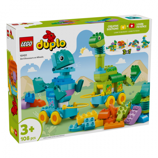 LEGO Duplo - 3-i-1 Dinosaurier på hjul i gruppen LEKSAKER / LEGO / LEGO Duplo hos Spelexperten (10451)