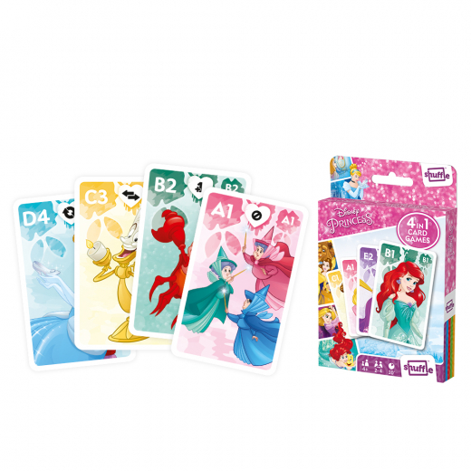 Shuffle - Kortspel Disney Princess 4 i 1 i gruppen SÄLLSKAPSSPEL / Barnspel hos Spelexperten (108458992)