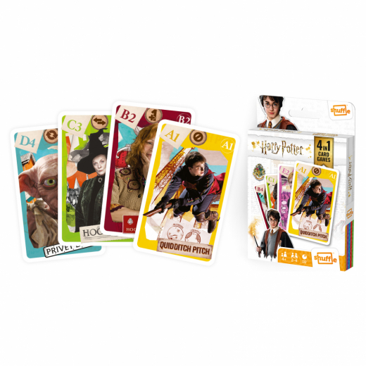 Shuffle - Kortspel Harry Potter 4 i 1 i gruppen SÄLLSKAPSSPEL / Kortspel hos Spelexperten (108466992)