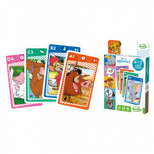 Shuffle - Kortspel Disneydjur 4 i 1 i gruppen SÄLLSKAPSSPEL / Barnspel hos Spelexperten (108506992)