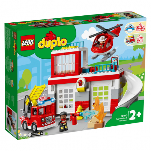 LEGO Duplo - Brandstation & helikopter i gruppen LEKSAKER / LEGO / LEGO Duplo hos Spelexperten (10970)