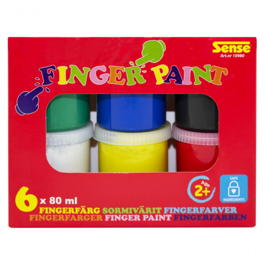 Sense - Fingerfärg 6-Pack i gruppen LEKSAKER / Skapa & måla hos Spelexperten (10980SEN)