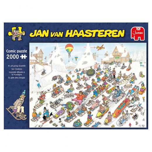 Jan Van Haasteren Pussel - It’s all going downhill 2000 Bitar i gruppen PUSSEL / Jan van Haasteren hos Spelexperten (1110100026)