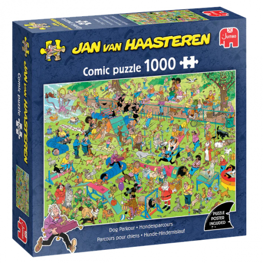 Jan van Haasteren Pussel - Dog Parkour 1000 Bitar i gruppen PUSSEL / 1000 bitar hos Spelexperten (1110100624)