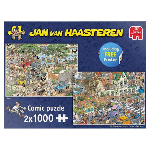 Jan Van Haasteren Pussel: The Storm, Safari 2x1000 Bitar i gruppen PUSSEL / 1000 bitar hos Spelexperten (1110100643)