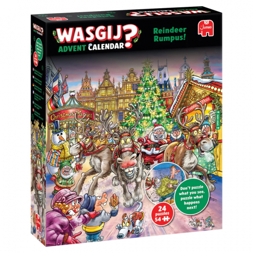 Wasgij? Adventskalender - Reindeer Rumpus! 24 x 54 Bitar i gruppen PUSSEL / Wasgij hos Spelexperten (1110100707)