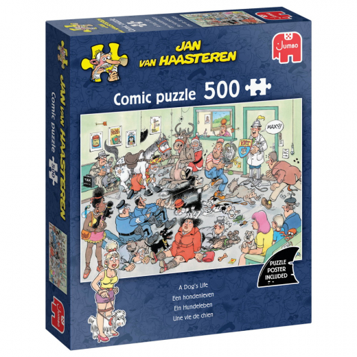 Jan van Haasteren Pussel - A Dog's Life 500 Bitar i gruppen PUSSEL / < 750 bitar hos Spelexperten (1110100883)