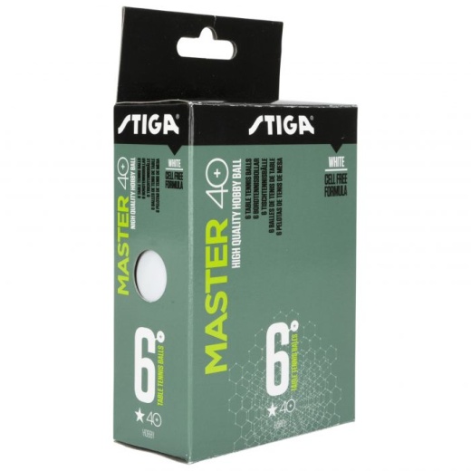 Stiga Master 40+ 6-pack bollar vit i gruppen SPELBORD / Bordtennis / Tillbehör hos Spelexperten (1111-2410-06)