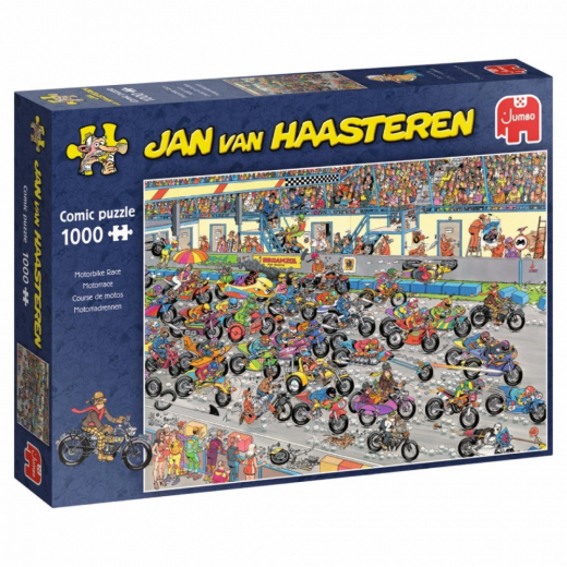 Jan van Haasteren Pussel - Motorbike Race 1000 Bitar i gruppen PUSSEL / 1000 bitar hos Spelexperten (1119800098)