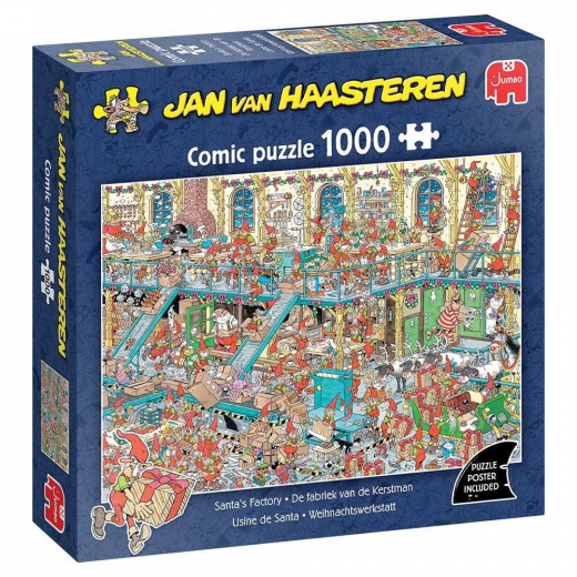 Jan van Haasteren Pussel - Santa's Factory 1000 Bitar i gruppen PUSSEL / 1000 bitar hos Spelexperten (1119802028)