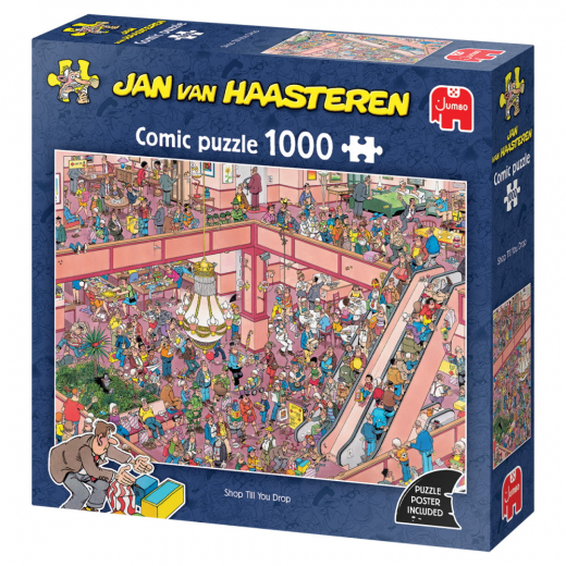 Jan van Haasteren Pussel - Shop Till You Drop 1000 Bitar i gruppen PUSSEL / 1000 bitar hos Spelexperten (1119802046)