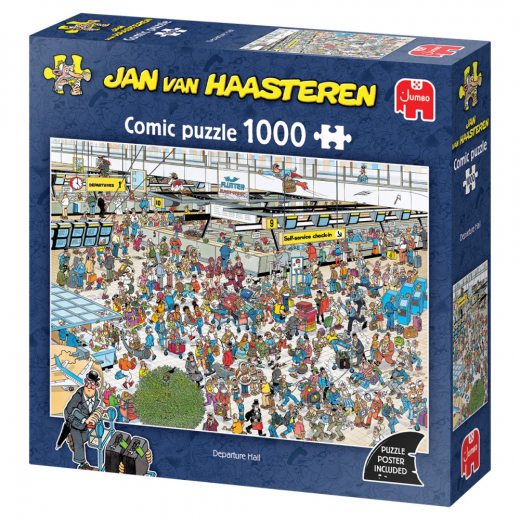 Jan van Haasteren Pussel - Departure Hall 1000 Bitar i gruppen PUSSEL / 1000 bitar hos Spelexperten (1119802047)