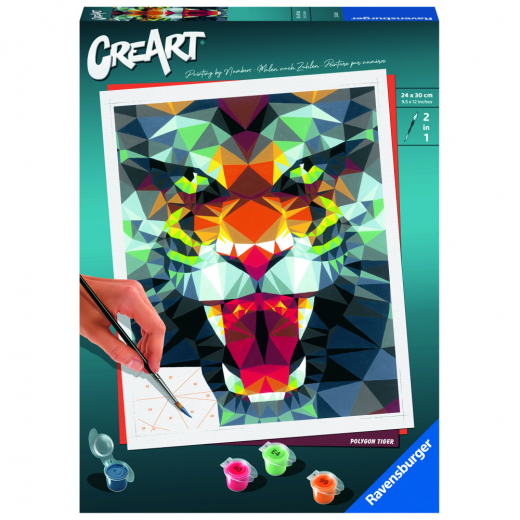 CreArt Polygon Tiger i gruppen LEKSAKER / Skapa & måla hos Spelexperten (11223626)