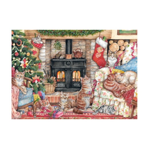 Jumbo Pussel - Christmas cats 500 Bitar i gruppen  hos Spelexperten (11239)