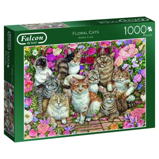 Jumbo Pussel - Floral cats 1000 Bitar i gruppen  hos Spelexperten (11246)