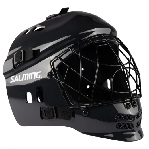 Salming Junior Målvaktshjälm, Svart i gruppen UTOMHUSSPEL / Innebandy / Målvaktsutrustning hos Spelexperten (1140405-0101)