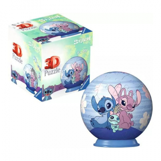 Ravensburger 3D Pussel: Stitch & Friends Turkos 55 Bitar i gruppen PUSSEL / 3D pussel hos Spelexperten (11599)