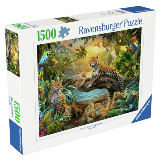 Ravensburger Pussel: Leopard Family In The Jungle - 1500 Bitar i gruppen PUSSEL / 1500 bitar hos Spelexperten (12000738)