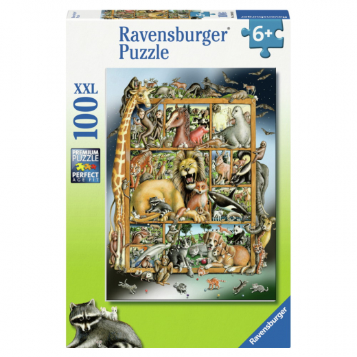 Ravensburger Pussel: Animals On The Shelf 100 XXL Bitar i gruppen PUSSEL / Barnpussel hos Spelexperten (12000862)