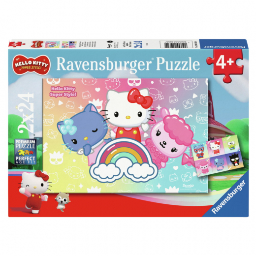 Ravensburger Pussel: Hello Kitty Super Style 2x24 Bitar i gruppen PUSSEL / Barnpussel hos Spelexperten (12001034)